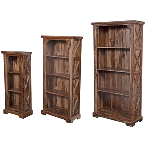 porter designs taos solid sheesham wood bookcase - brown
