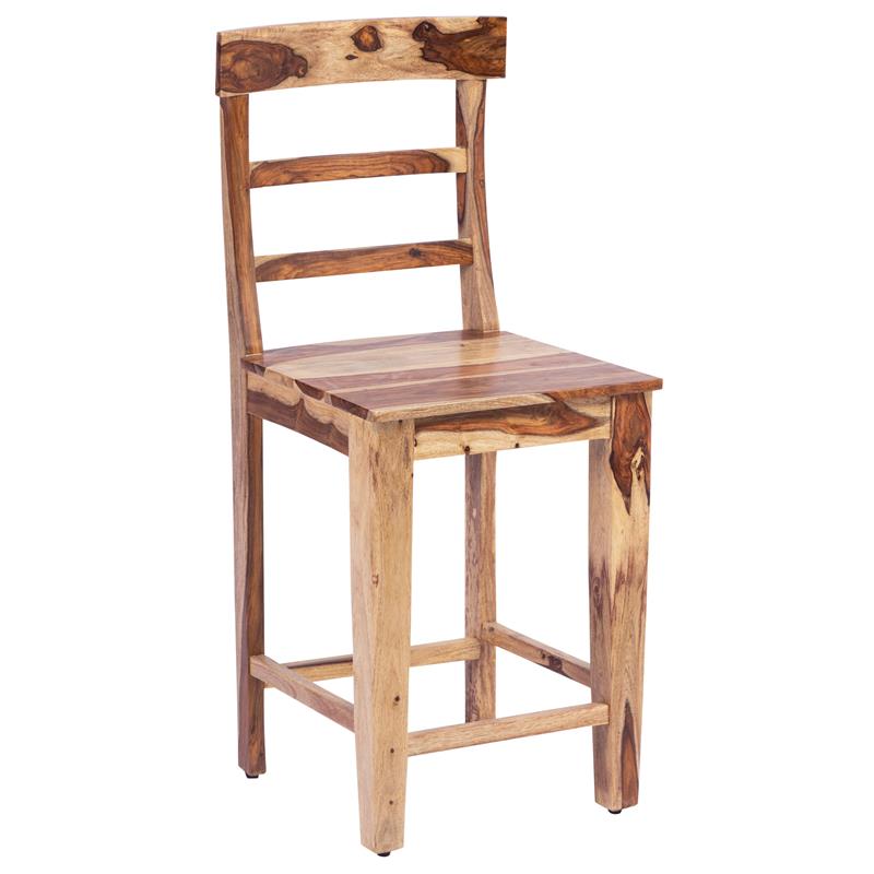Porter Designs Taos Solid Sheesham Wood Counter Chair Natural