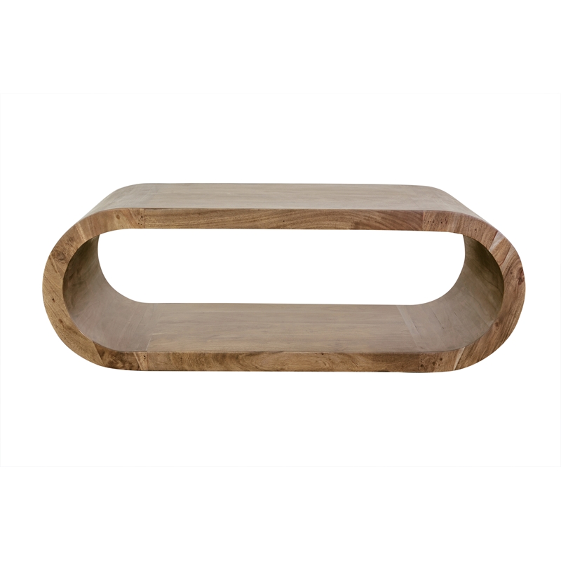 Porter Designs Ellipse Solid Acacia Wood Coffee Table - Gray