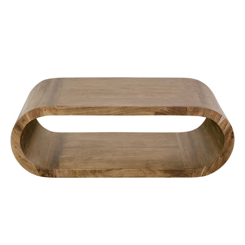 Porter Designs Ellipse Solid Acacia Wood Coffee Table - Gray