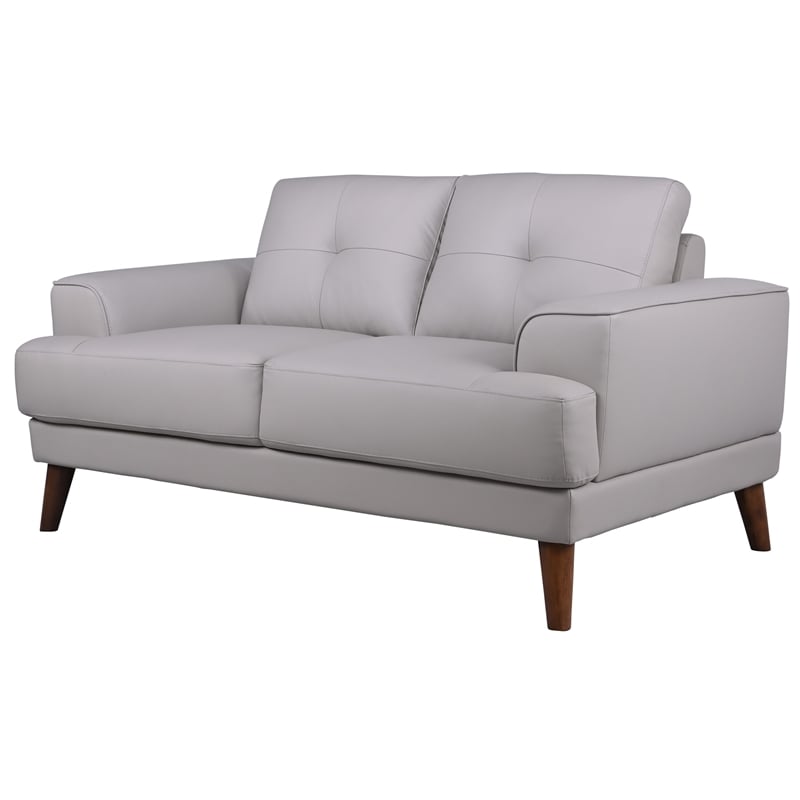 Porter Designs Anzio Top Quality Leather Loveseat - Cream