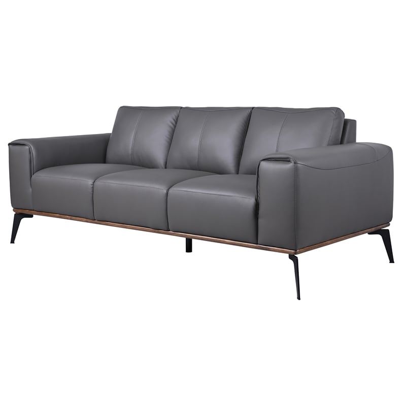 Porter Designs Pietro Top Grain Leather Sofa - Gray | Cymax Business