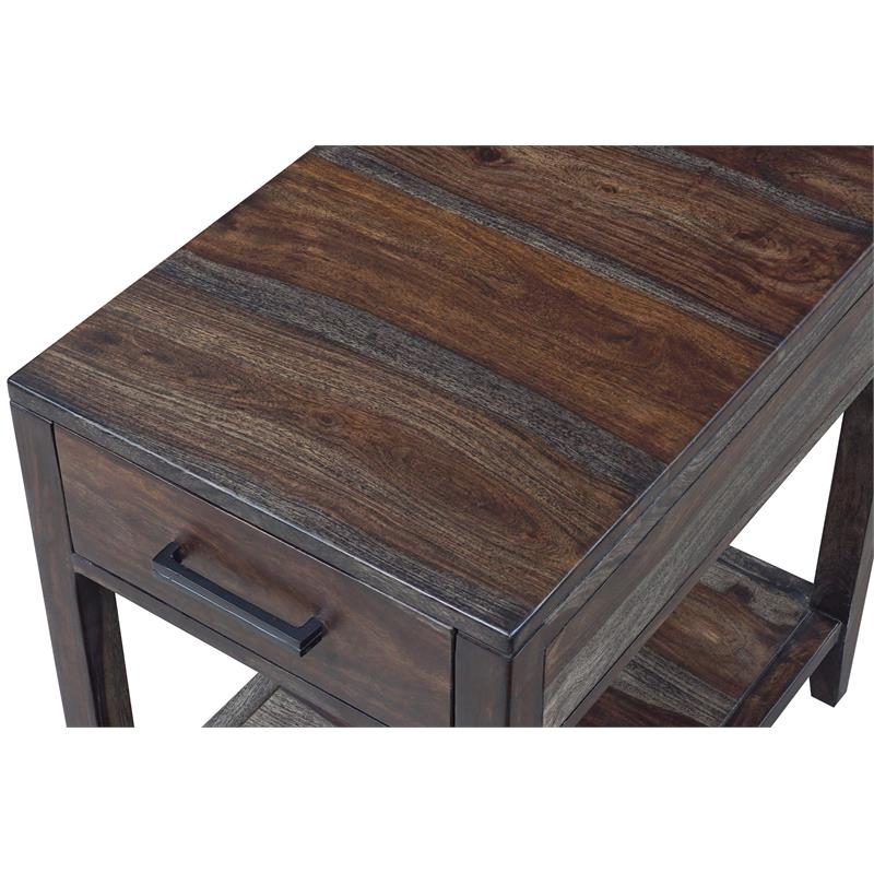 Porter Designs Fall River Solid Sheesham Wood End Table - Natural