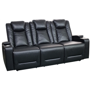 porter designs optimus power reclining sofa - black