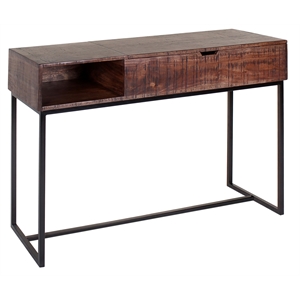 porter designs lakewood solid acacia wood console table - brown