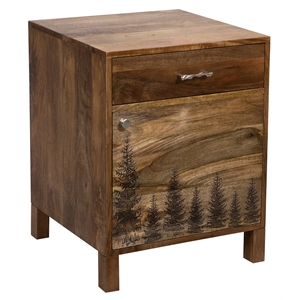 porter designs cascade solid wood nightstand - natural