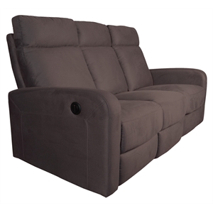 porter designs caleb modern reclining sofa - brown