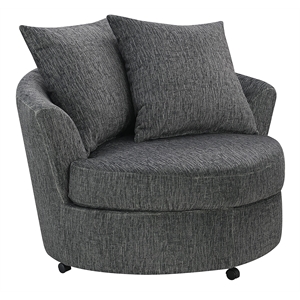 porter designs big chill soft microfiber swivel accent chair - gray