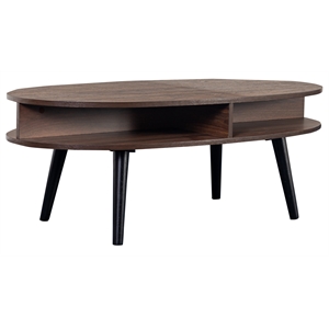 sitswell skagen mid-century modern coffee table - brown