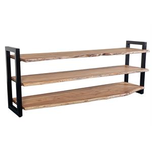 porter designs manzanita live edge solid acacia wood tv stand - natural