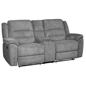 porter designs ronan soft gray chenille reclining loveseat - gray