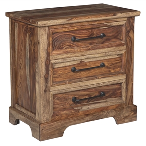 porter designs crossroads solid sheesham wood nightstand - brown