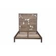 Porter Designs Dhalia Solid Wood Hand Carved Motif Queen Bed in Tan