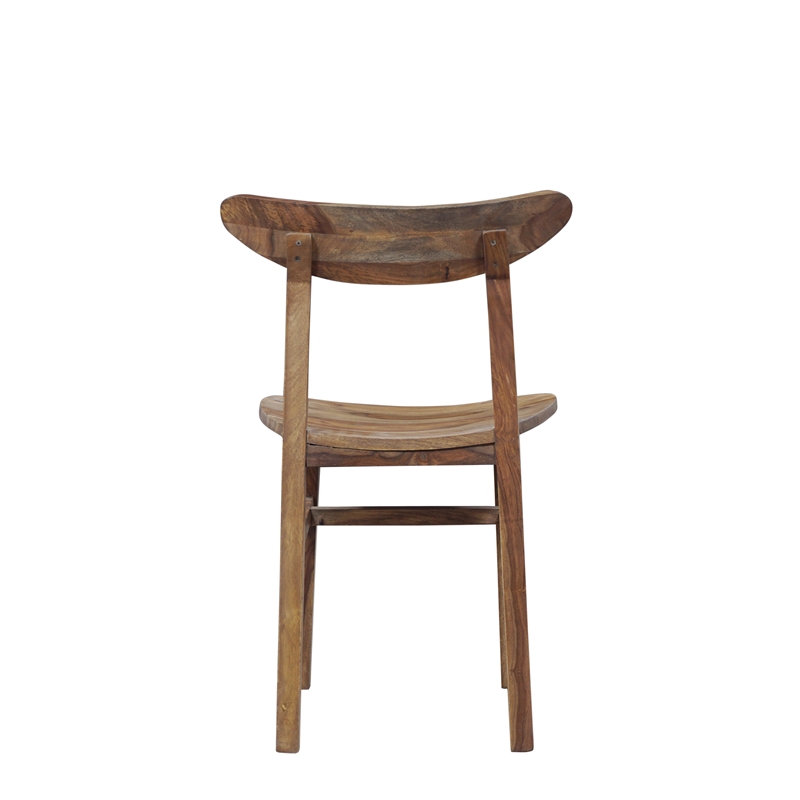 Porter Designs Fusion Solid Sheesham Wood Dining Chair in Natural (Set of 2)