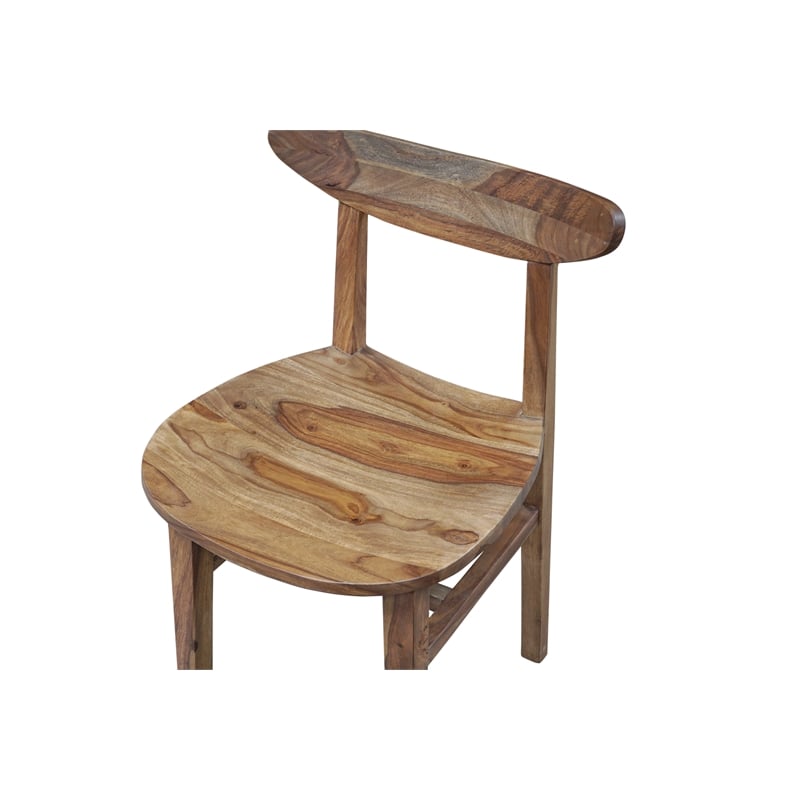 Porter Designs Fusion Solid Sheesham Wood Dining Chair in Natural (Set of 2)