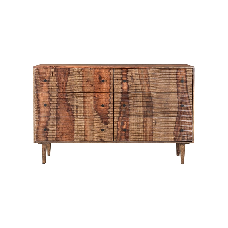 Porter Designs Waves Solid Sheesham Wood Dresser - Brown