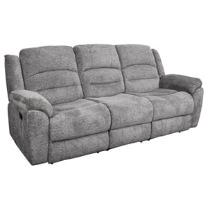 porter designs ronan soft gray chenille reclining sofa - gray