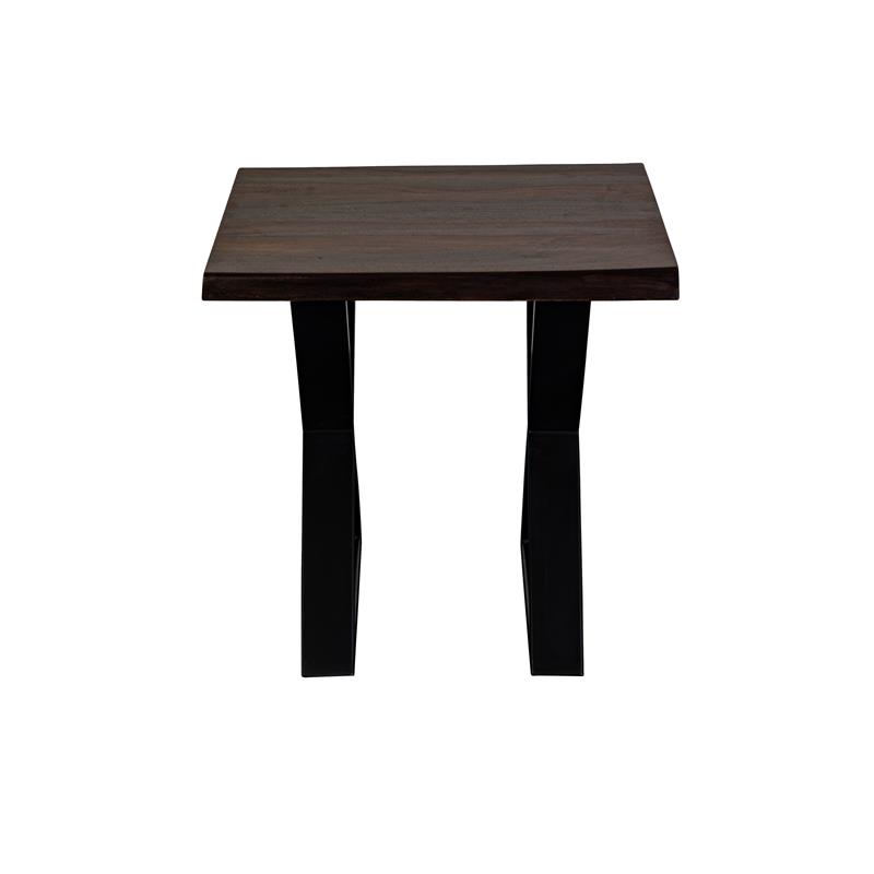 Porter Designs Manzanita Solid Sheesham Wood End Table - Gray