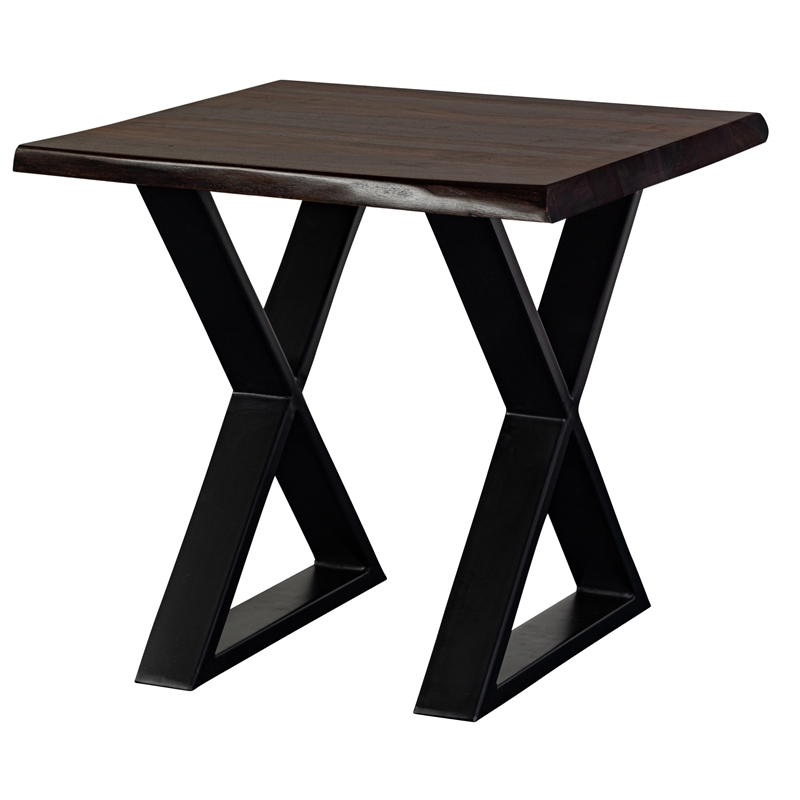 Porter Designs Manzanita Solid Sheesham Wood End Table - Gray