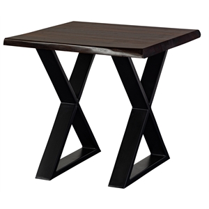 Porter Designs Manzanita Solid Sheesham Wood End Table - Gray