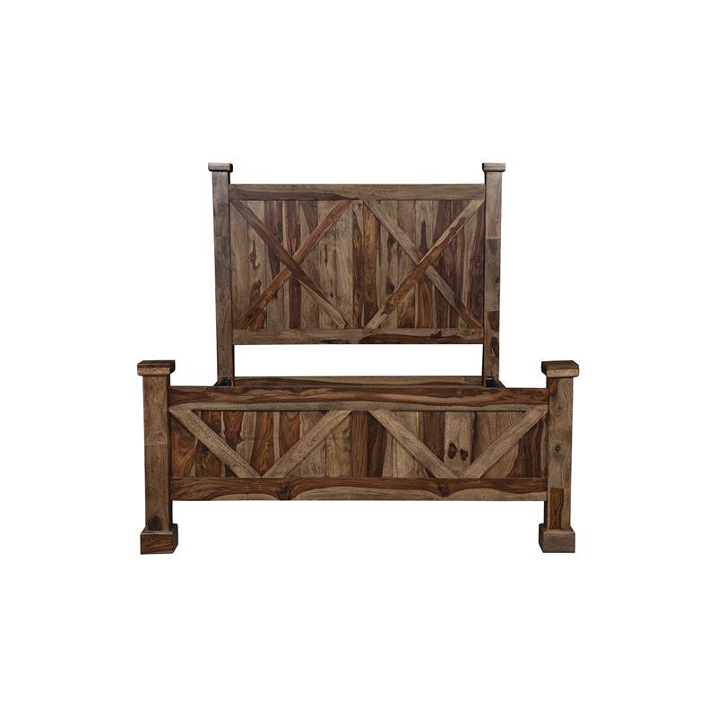 Porter Designs Crossroads Solid Sheesham Wood Queen Bed in Brown