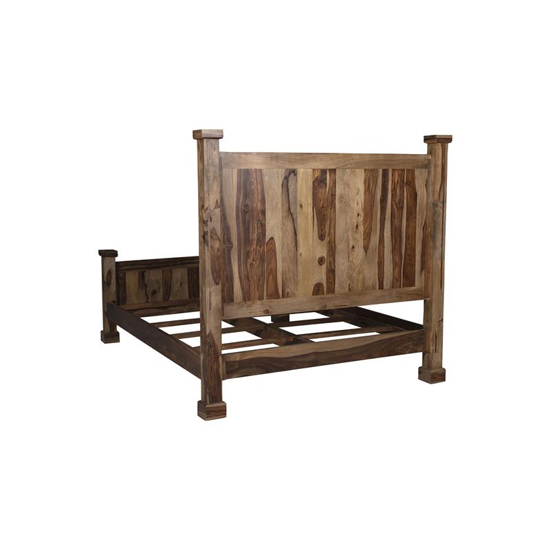 Porter Designs Crossroads Solid Sheesham Wood Queen Bed in Brown