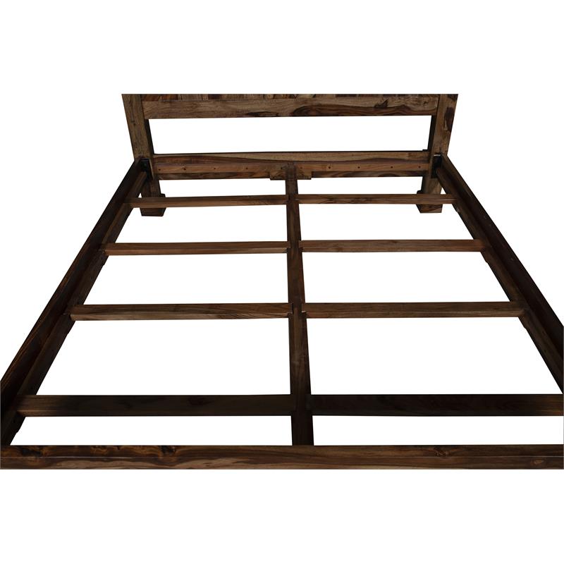 Porter Designs Crossroads Solid Sheesham Wood Queen Bed in Brown