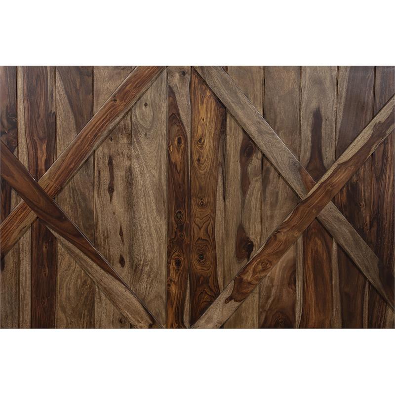 Porter Designs Crossroads Solid Sheesham Wood Queen Bed in Brown