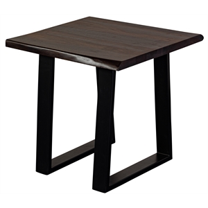 Porter Designs Manzanita Solid Sheesham Wood End Table - Gray