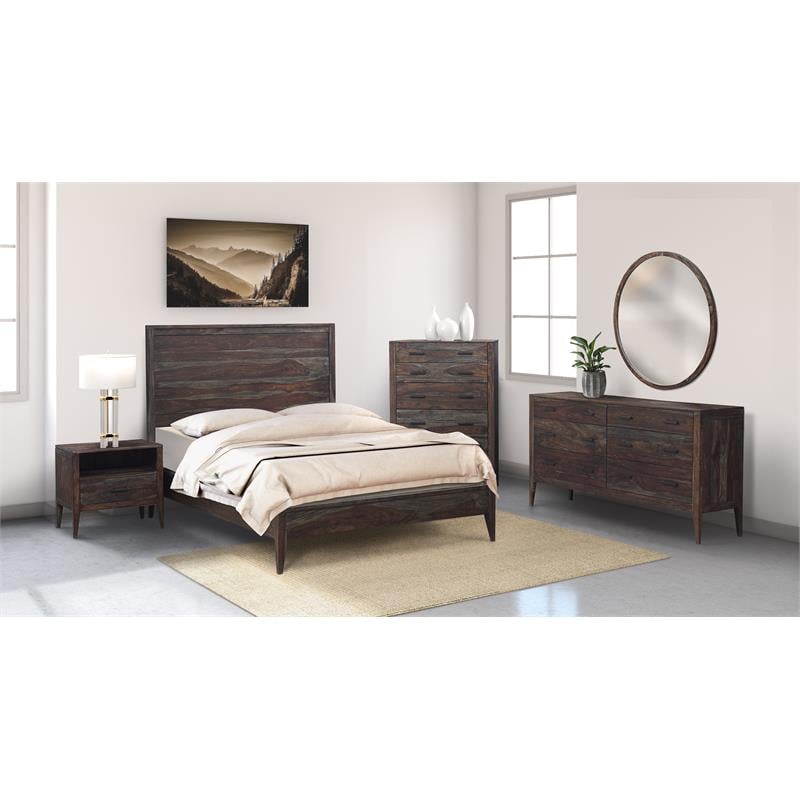 Porter Designs Fall River Solid Sheesham Wood Bed - Gray.