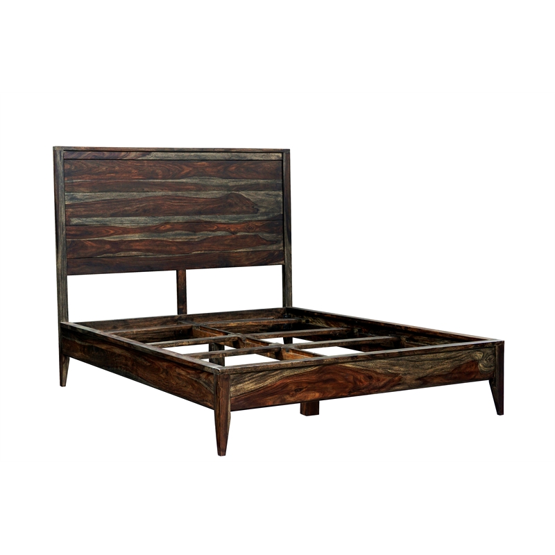 Porter Designs Fall River Solid Sheesham Wood Bed - Gray.