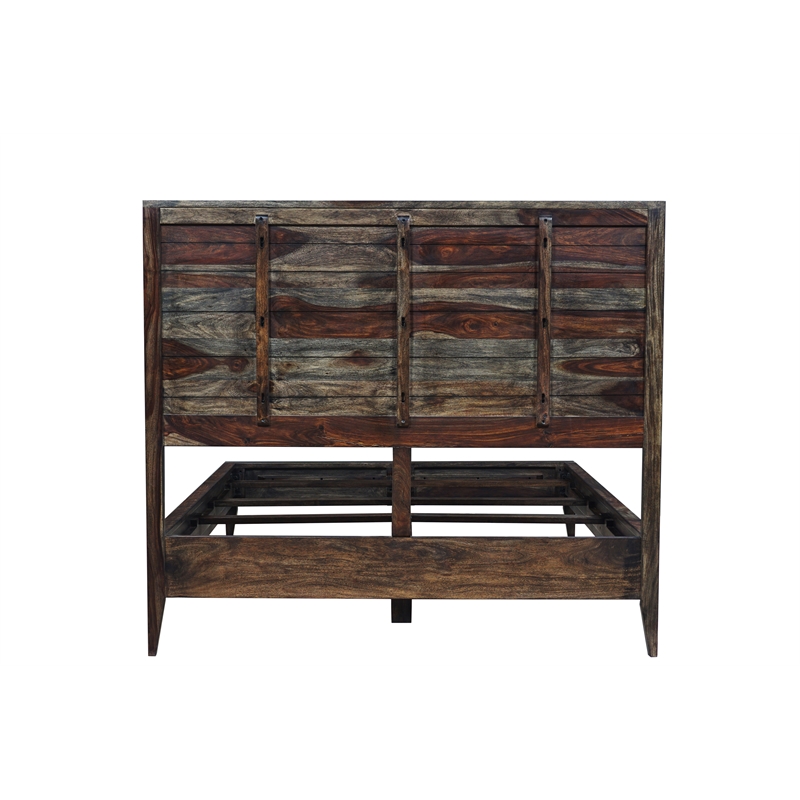 Porter Designs Fall River Solid Sheesham Wood Bed - Gray.