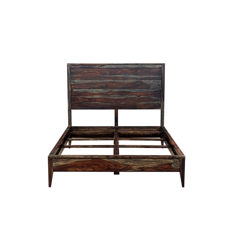 Porter Designs Fall River Solid Sheesham Wood Bed - Gray.