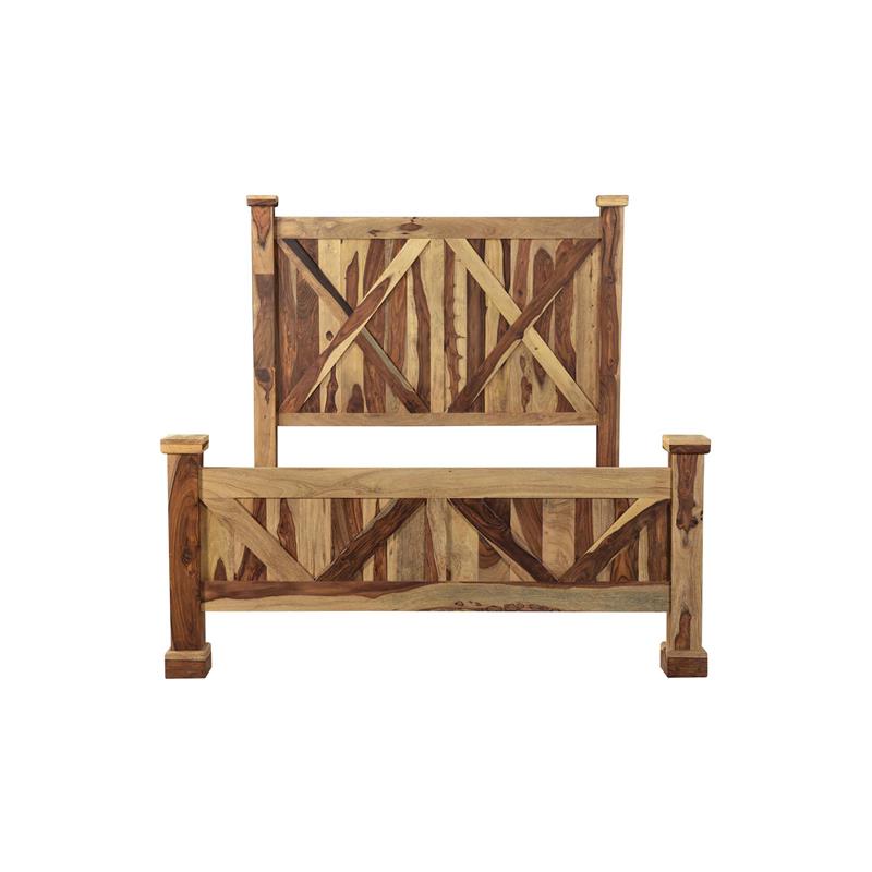 Porter Designs Crossroads Solid Sheesham Wood Queen Bed in Natural