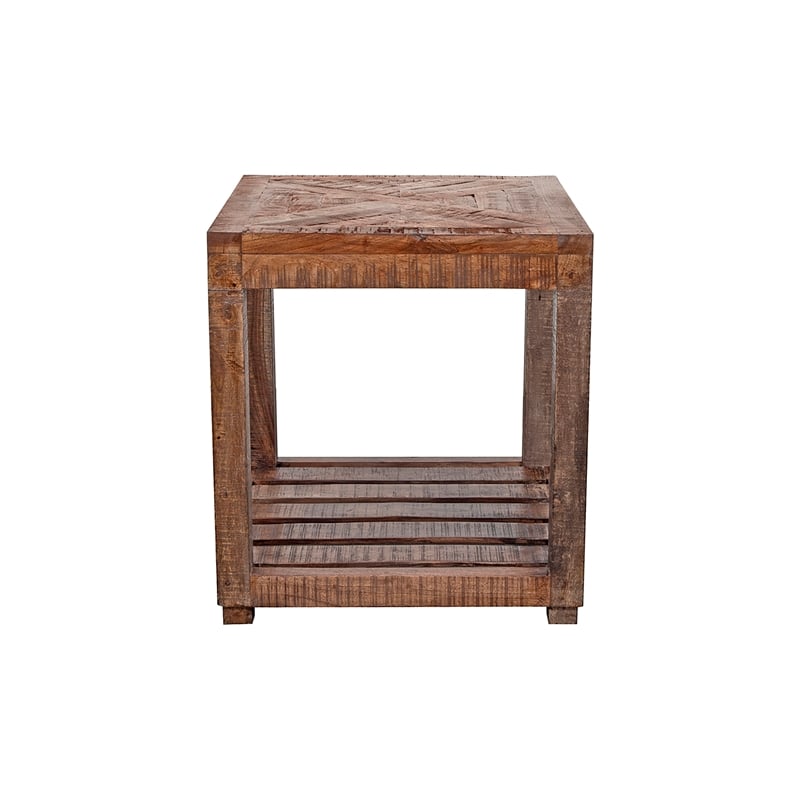 Porter Designs Gunnison Solid Wood End Table - Brown