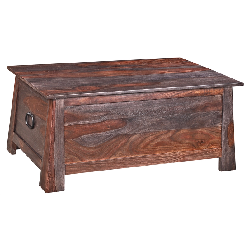 Porter Designs Kalispell Solid Sheesham Wood Trunk Coffee Table Brown