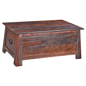 porter designs kalispell solid sheesham wood trunk coffee table - brown