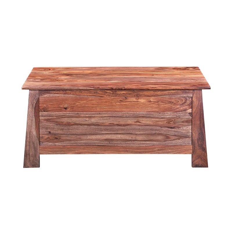 Porter Designs Kalispell Solid Sheesham Wood Coffee Table in Brown