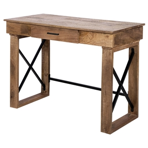 porter designs brampton solid wood lift top desk - brown