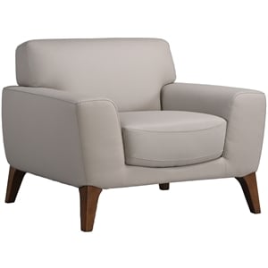 Porter Designs Modena Genuine Top Grain Leather Chair in Cream
