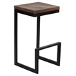 Porter Designs Cube Solid Wood & Metal Bar Stool in Brown
