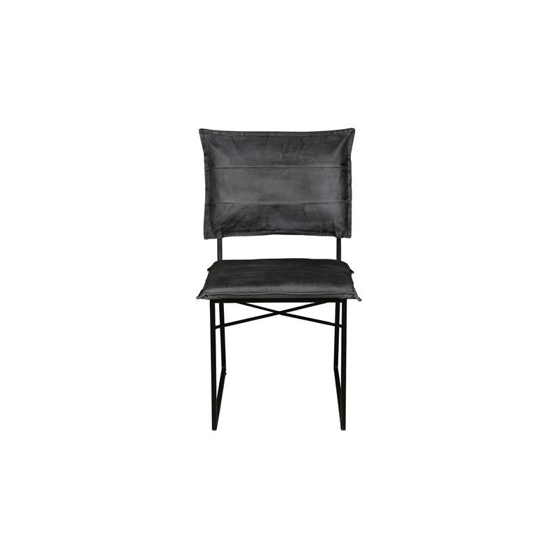 Porter Designs Malin Top Quality Leather Dining Chair in Gray (Set of 2)
