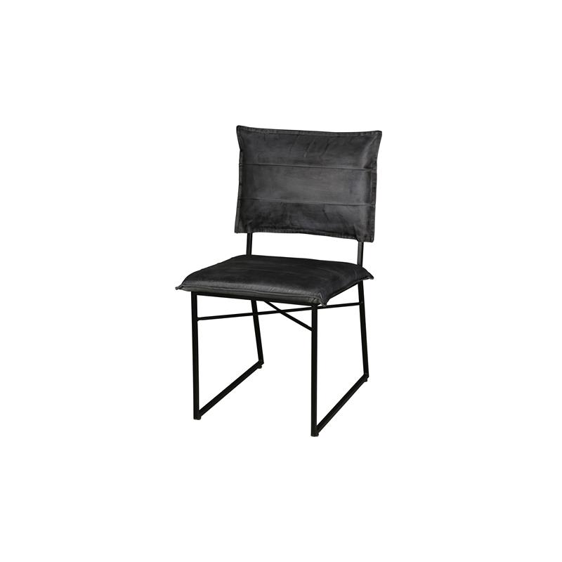 Porter Designs Malin Top Quality Leather Dining Chair in Gray (Set of 2)