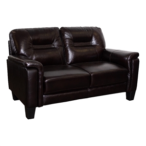 porter designs alto top quality leather loveseat - brown