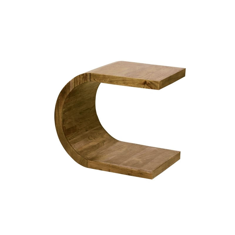 Porter Designs Ellipse Solid Acacia Wood End Table in Brown (Set of 2)