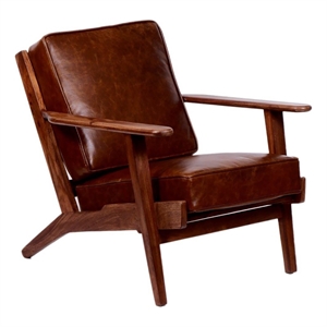 porter designs corvallis leather accent chair - brown