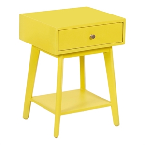 porter designs capri solid wood nightstand - yellow