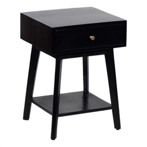 porter designs capri solid wood nightstand - black