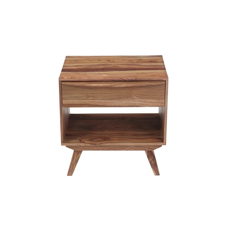 Porter Designs Fusion Solid Sheesham Wood Nightstand - Light Brown