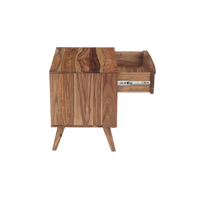 Porter Designs Fusion Solid Sheesham Wood Nightstand - Light Brown